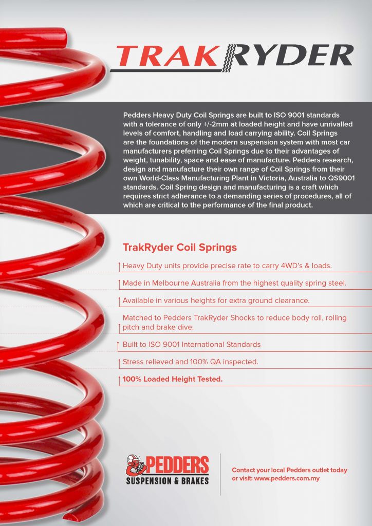 Trak Ryder Heavy Duty Coil Springs Pedders Suspension Malaysia